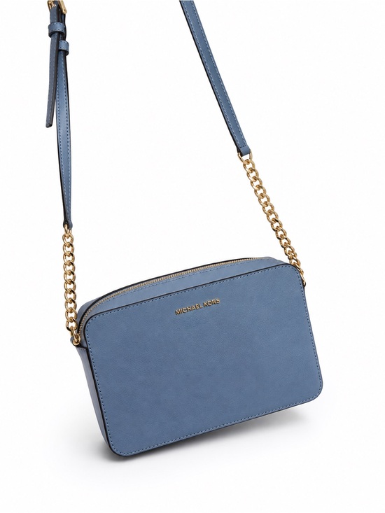 Michael Kors Handbags - Michael Kors Blue Saffiano Crossbody with Gold Chain